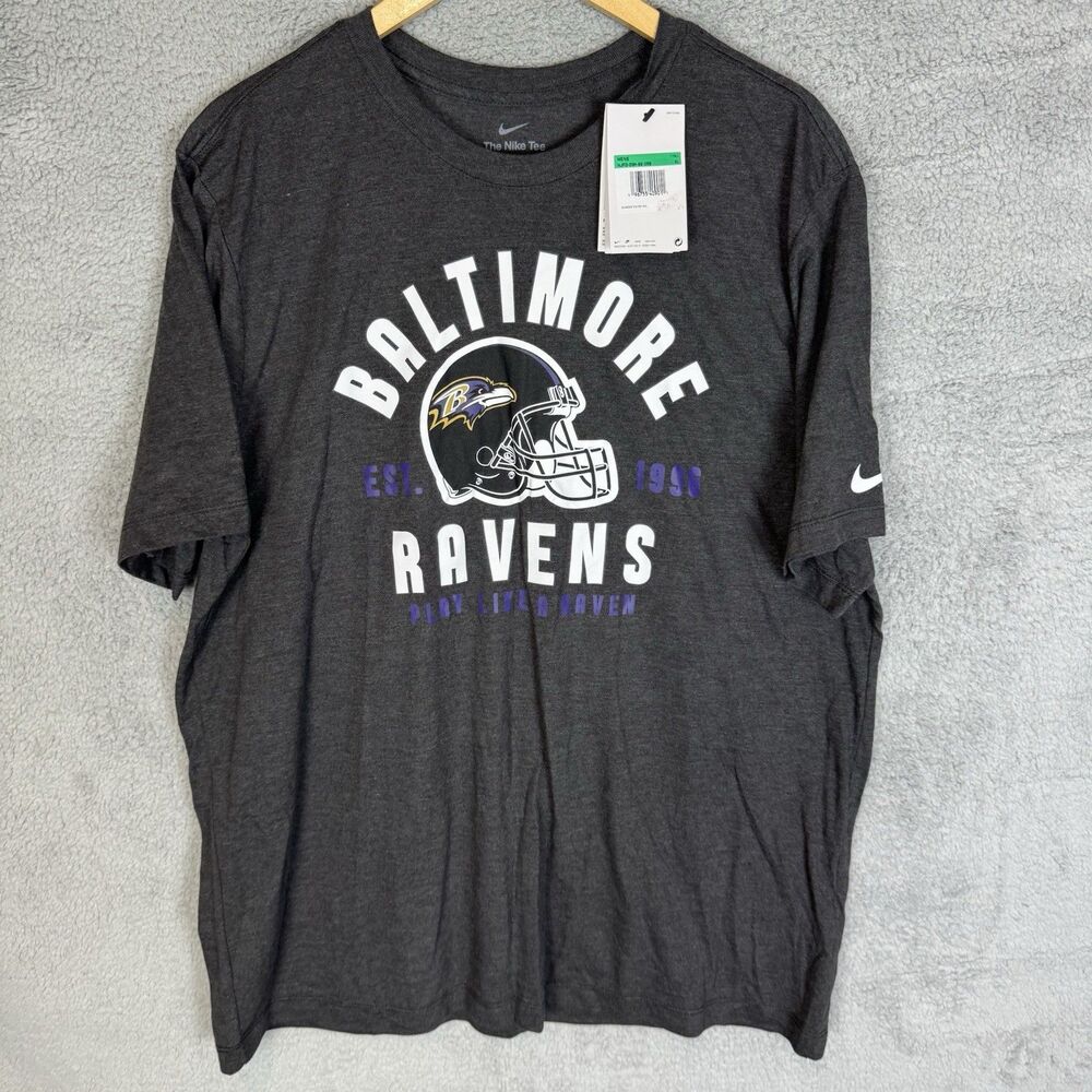 Nike Shirt Men’s XL Grey Short Sleeve Baltimore Ravens T-Shirt Football NWT